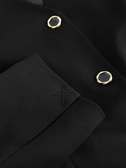Noir - Blazer sans col en V
