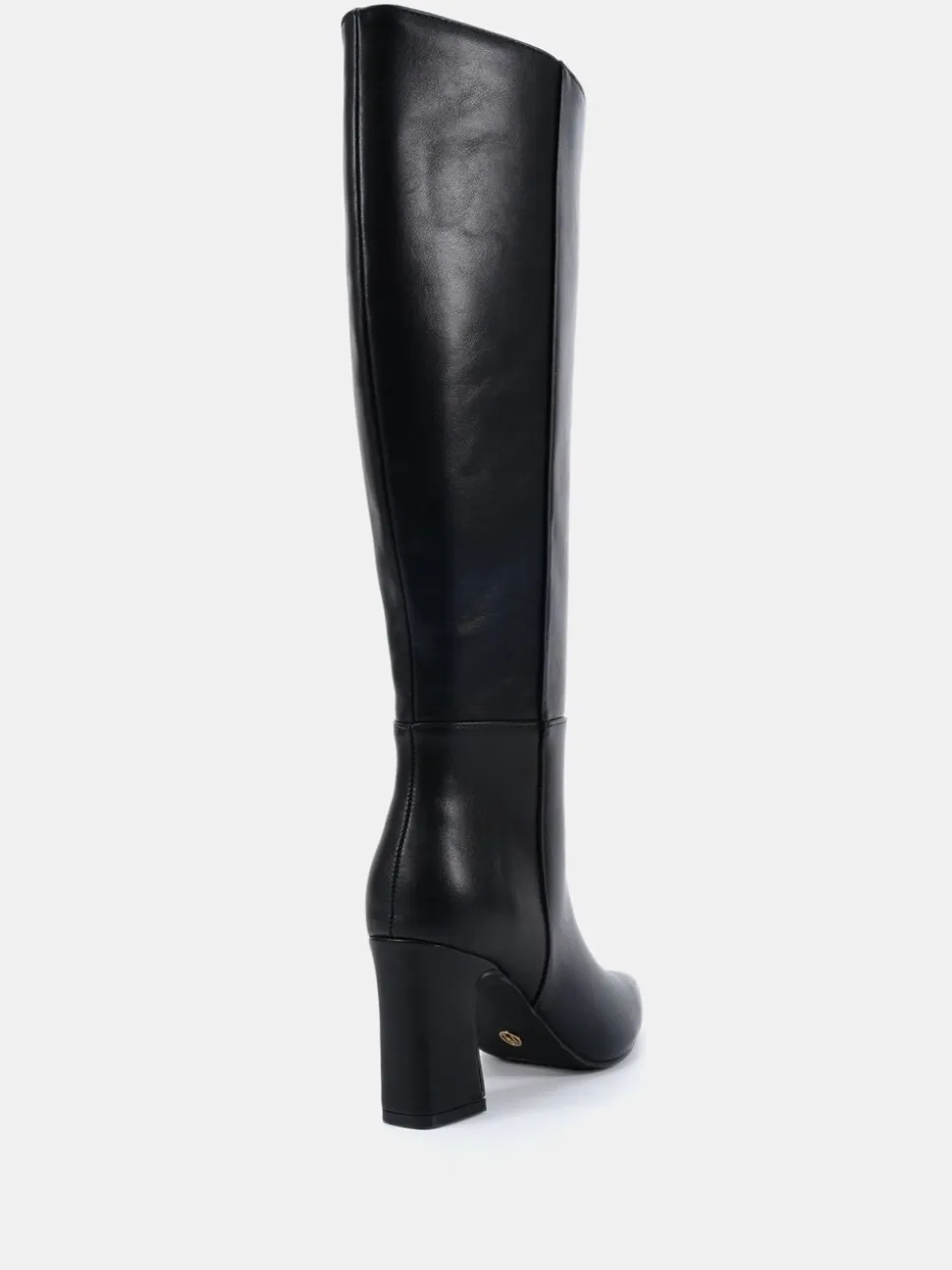Noir - Bottes au genou à talon carré Gala à bout pointu Coupe large Novo