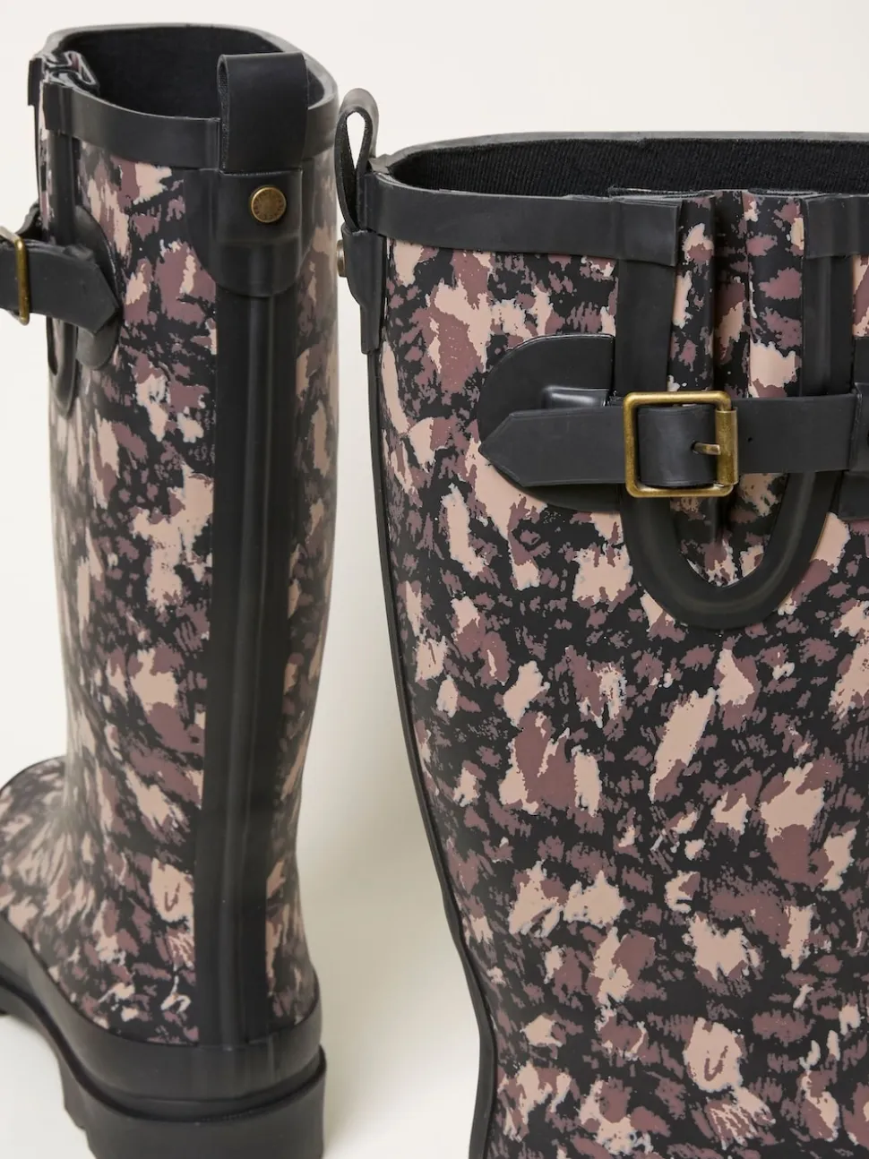 Noir - Bottes de pluie imprimées en caoutchouc FatFace