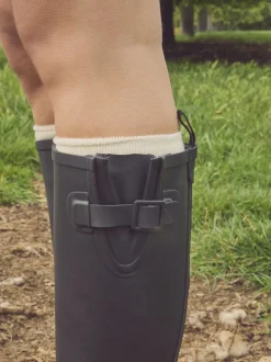 Noir - Bottes en caoutchouc hauteur genou