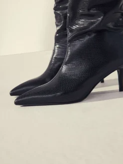 Noir - Bottes Forever Comfort® à talon pointu et souples jusqu’aux genoux