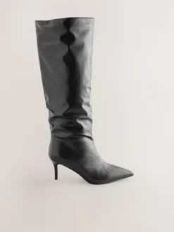 Noir - Bottes Forever Comfort® à talon pointu et souples jusqu’aux genoux