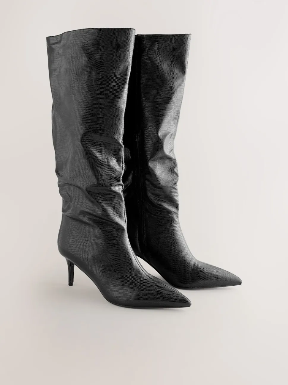 Noir - Bottes Forever Comfort® à talon pointu et souples jusqu’aux genoux