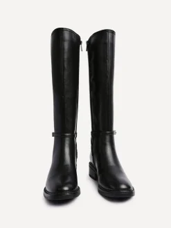 Noir - Bottes Linzi Power hautes avec panneau latéral extensible et détail de boucle