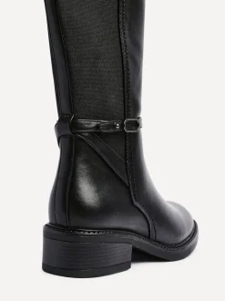 Noir - Bottes Linzi Power hautes avec panneau latéral extensible et détail de boucle