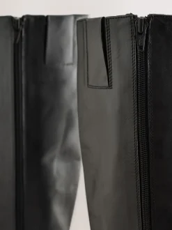 Noir - Bottes épaisses Forever Comfort® en cuir à bout rond