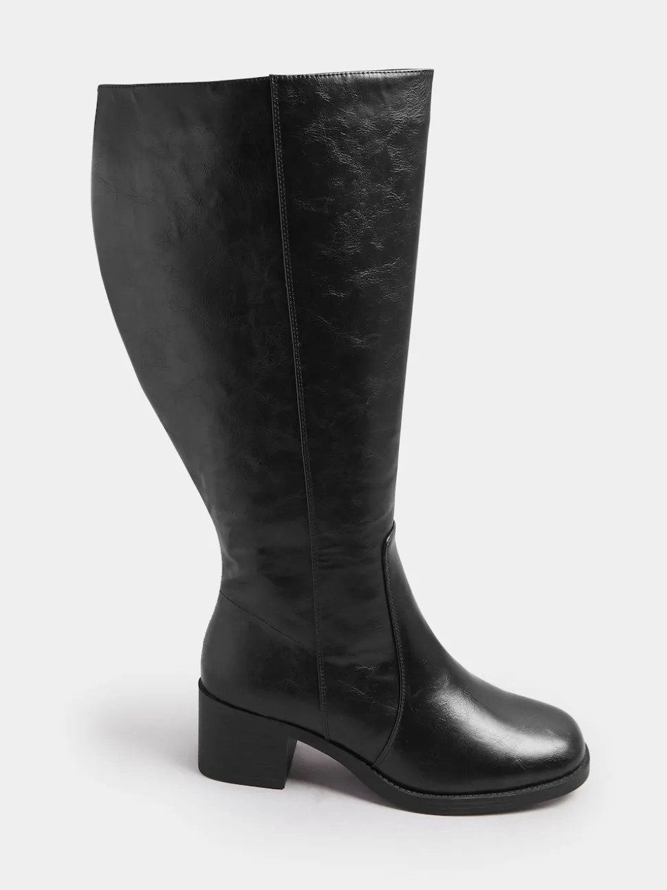 Noir - Bottes Yours Curve Coupe large à bout carré et genou