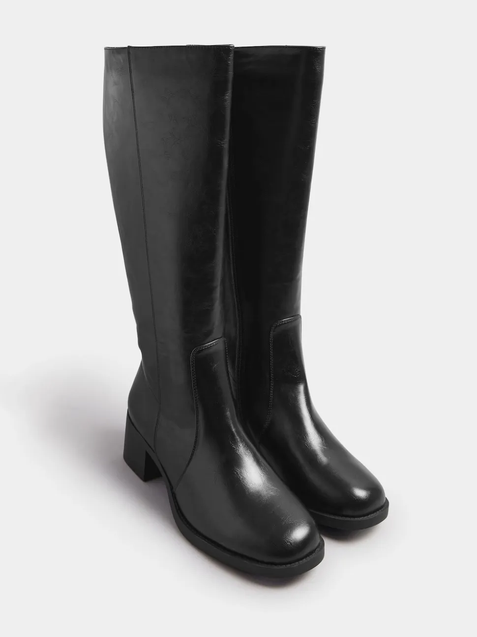 Noir - Bottes Yours Curve Coupe large à bout carré et genou