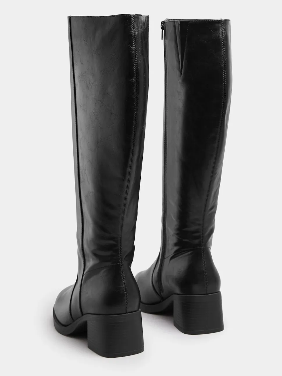 Noir - Bottes Yours Curve Coupe large à bout carré et genou