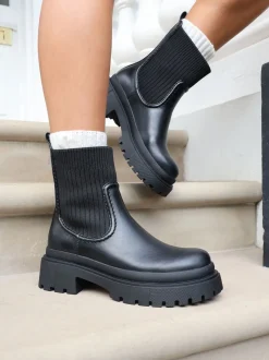 Noir - Bottes/Bottines chaussettes Simmi London Jirra