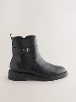 Noir - Bottines Chelsea à boucles