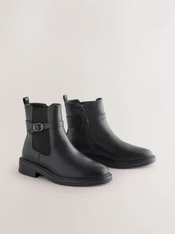 Noir - Bottines Chelsea à boucles