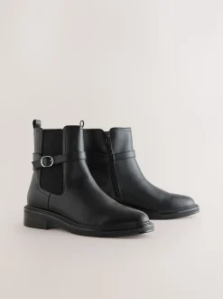 Noir - Bottines Chelsea à boucles