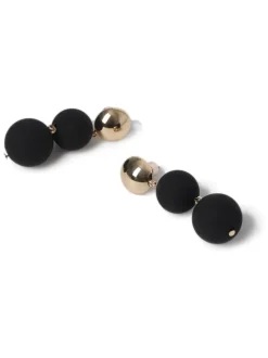 Noir - Boucles d’oreilles Aela Sphere Drop noires