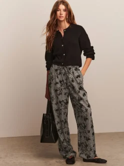 Noir - Cardigan doux en maille à Col rond en laine