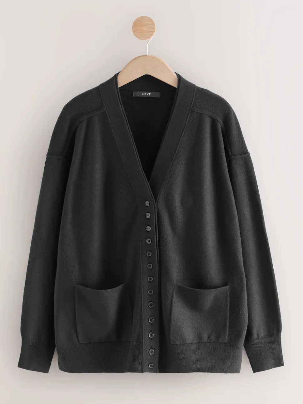Noir - Cardigan ultra-doux à col en V avec poches