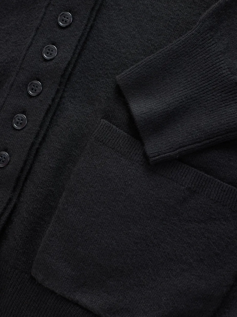 Noir - Cardigan ultra-doux à col en V avec poches