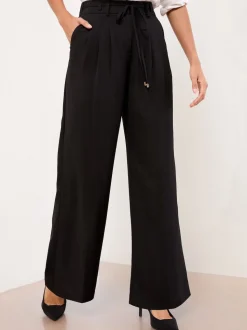 Noir à ceinture - Pantalon large Lipsy