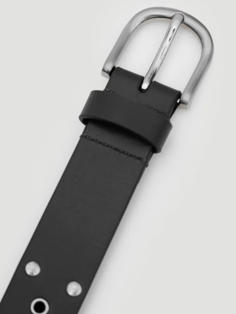 Noir - Ceinture Hush en cuir cloutée à œillets