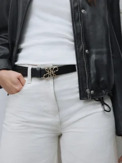 Noir - Ceinture Regular Statement en cuir à boucle