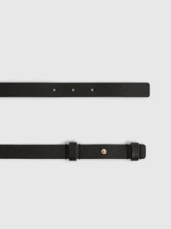 Noir - Ceinture REISS Hayley en cuir à charnières carrées