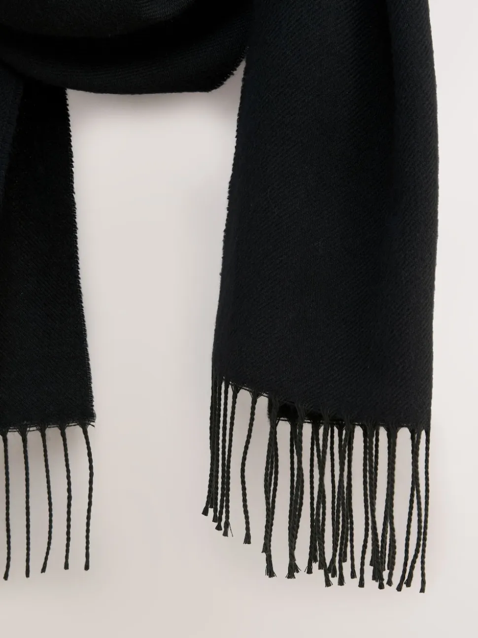 Noir - Écharpe Premium Made in Italie à poids moyen avec laine contenant de la laine