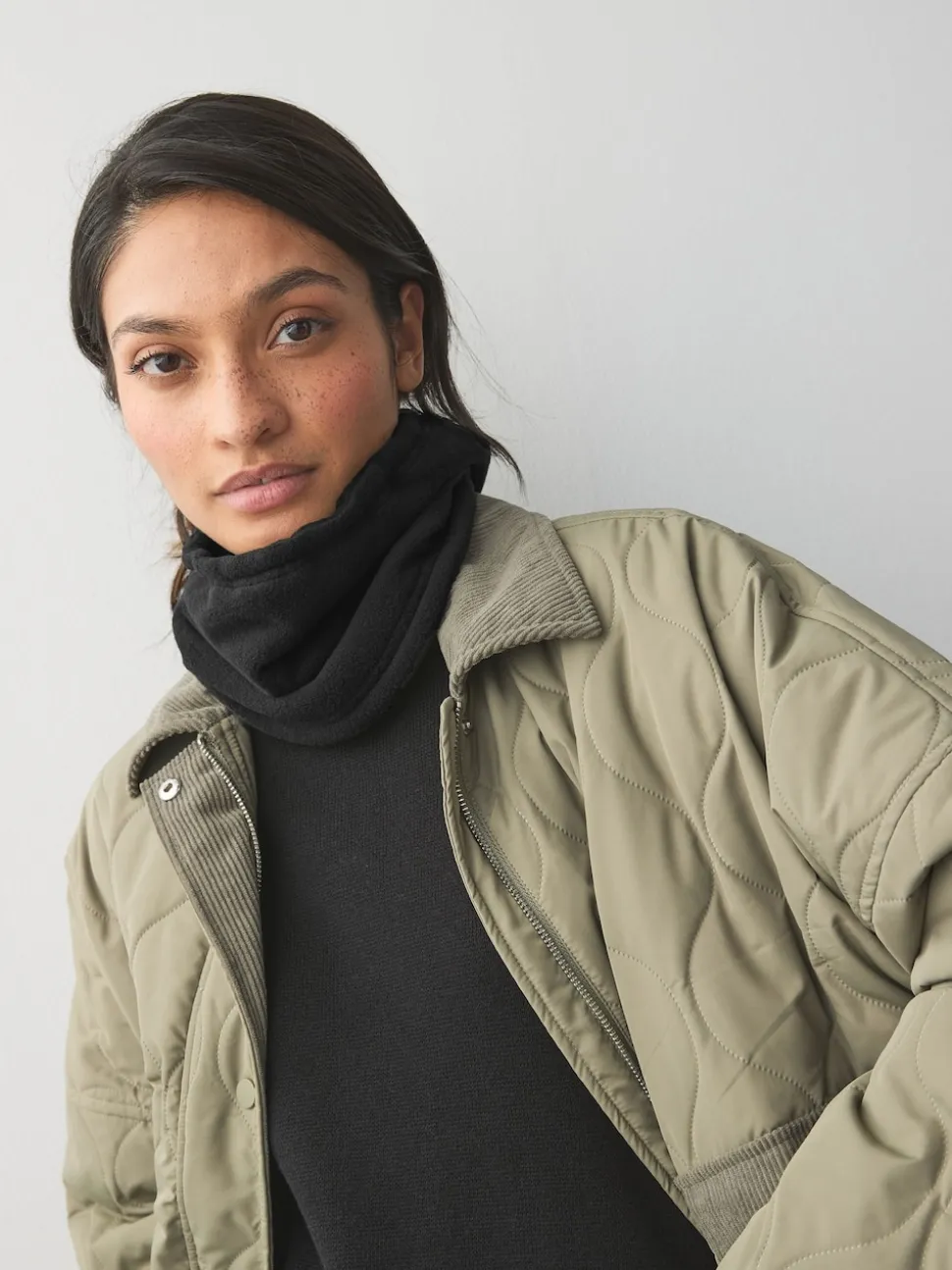 Noir - Écharpe Snood en polaire