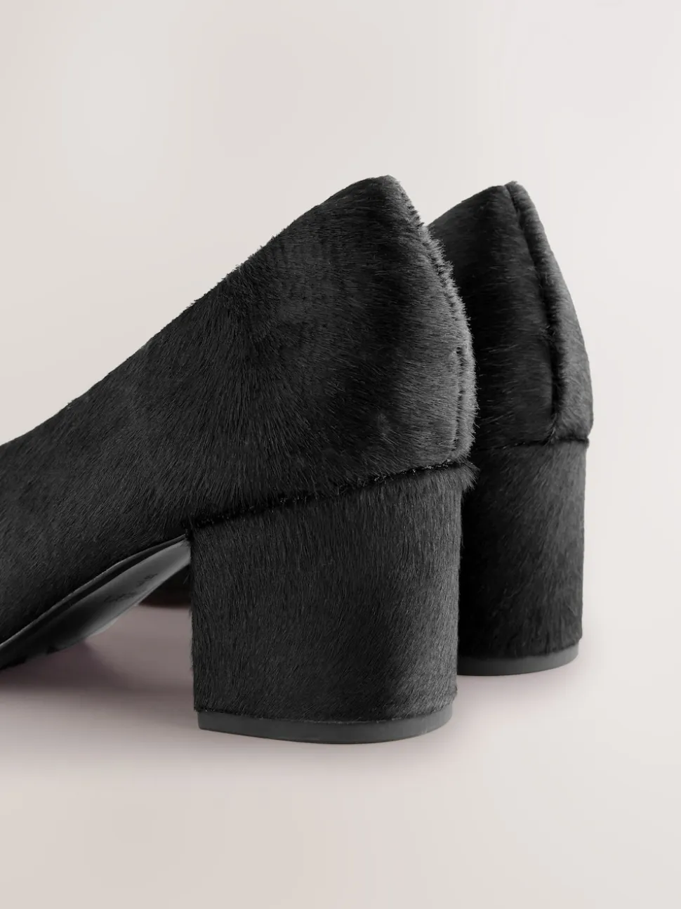 Noir - Chaussures à talons bas et bout pointu en cuir