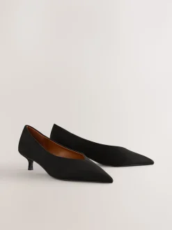 Noir - Chaussures à talons Kitten heel à bout pointu