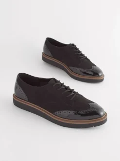 Noir - Chaussures Brogue à lacets et semelle épaisse