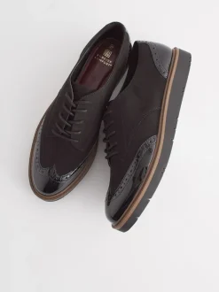 Noir - Chaussures Brogue à lacets et semelle épaisse