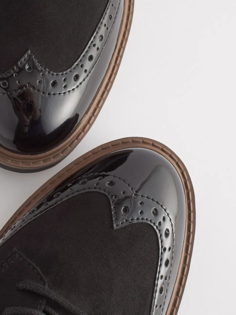 Noir - Chaussures Brogue à lacets et semelle épaisse
