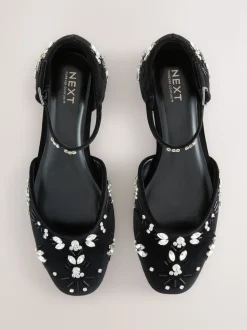 Noir - Chaussures Forever Comfort® en velours avec ornements à bout fermé