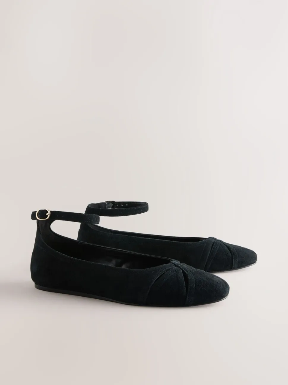 Noir - Chaussures plates Forever Comfort® en cuir avec bride à la cheville