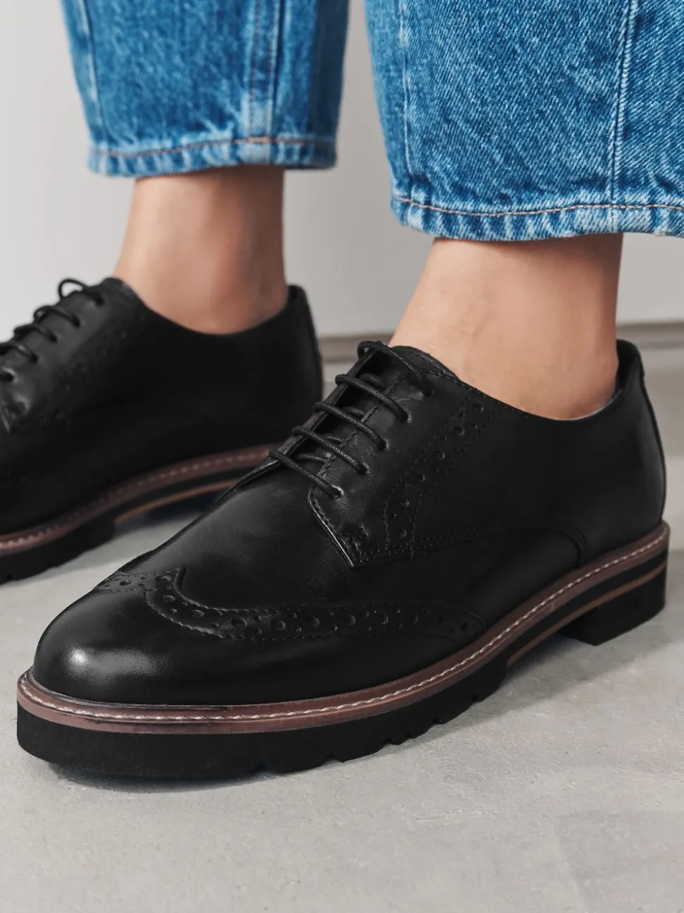 Noir - Chaussures richelieu Forever Comfort® en cuir à lacets et semelles épaisses