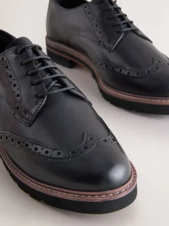 Noir - Chaussures richelieu Forever Comfort® en cuir à lacets et semelles épaisses