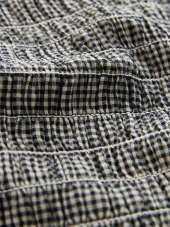 Noir - Chemise à manches courtes et carreaux vichy