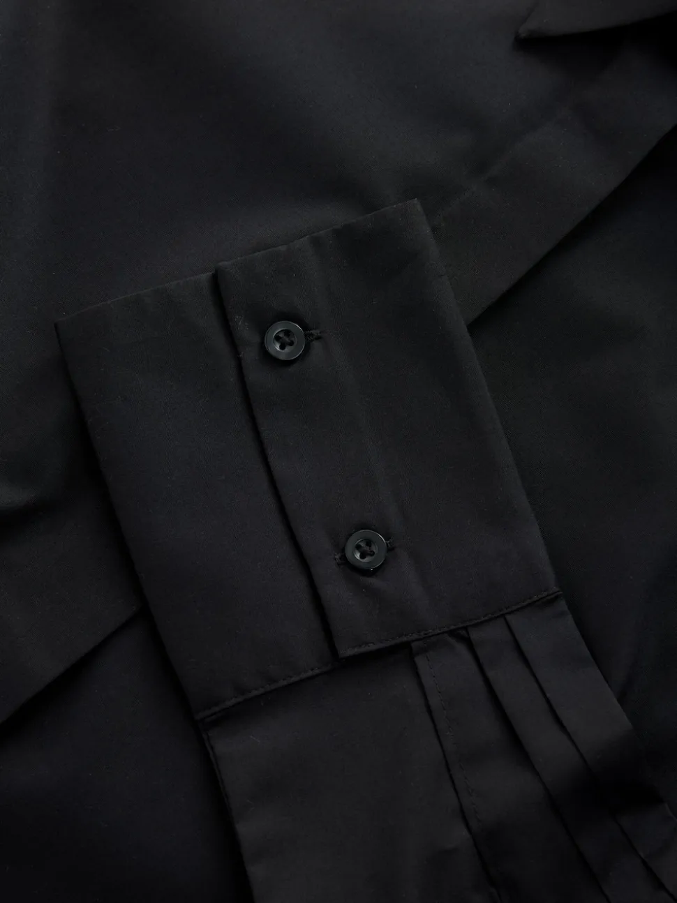 Noir - Chemise extensible ajustée Essential à manches longues