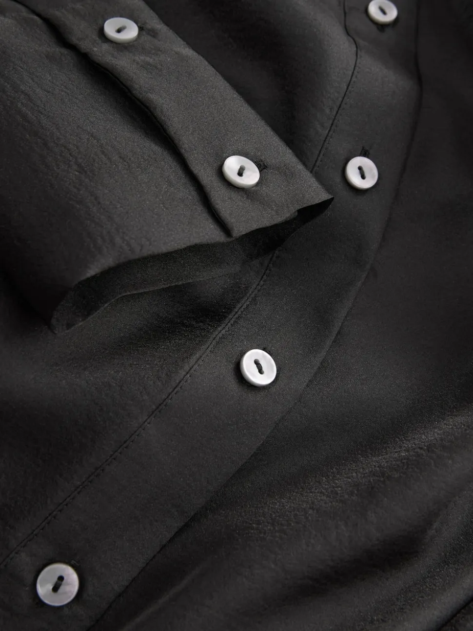 Noir - Chemise transparente à manches longues