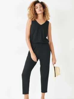 Noir - Combinaison courte en jersey Hush