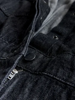 Noir - Combinaison en Denim de Grossesse