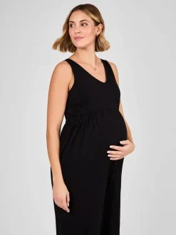 Noir - Combinaison JoJo Maman Bébé Maternité Wide Leg en jersey