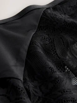Noir - Culotte Dentelle Et Microfibre