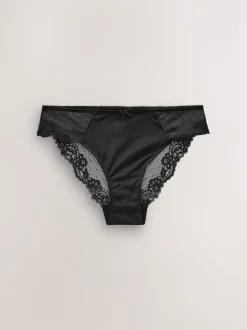 Noir - Culotte en résille et dentelle