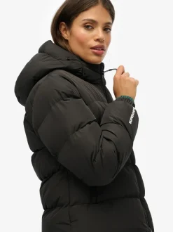 Noir - Doudoune Superdry de sport à capuche