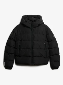 Noir - Doudoune Superdry de sport à capuche