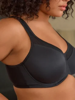 Noir - F-K Ultimate Support Cotton Minimiser Soutien-gorge à bretelles rembourré