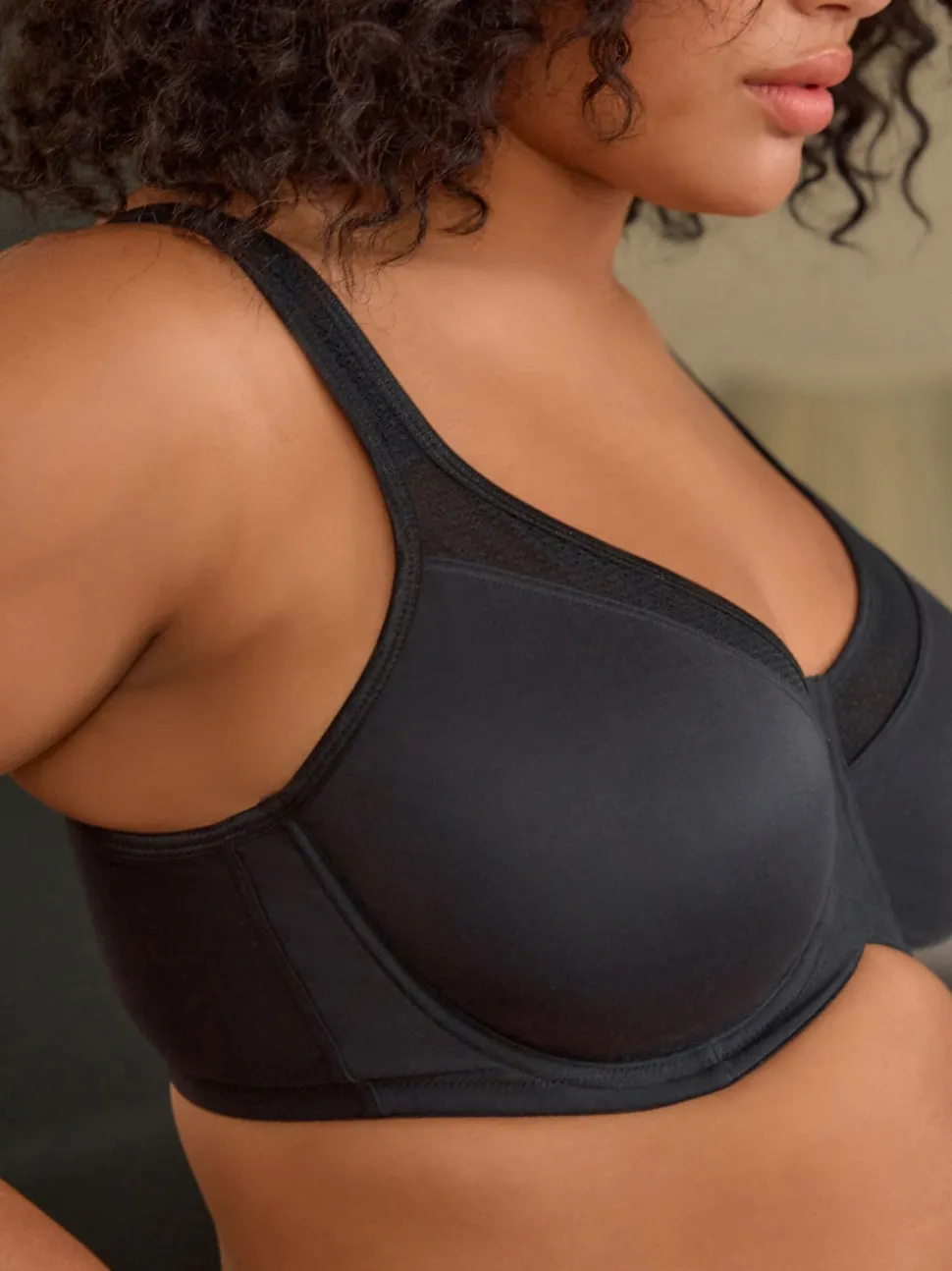 Noir - F-K Ultimate Support Cotton Minimiser Soutien-gorge à bretelles rembourré