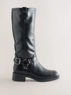 Noir - Forever Comfort® Bottes motardes à genoux
