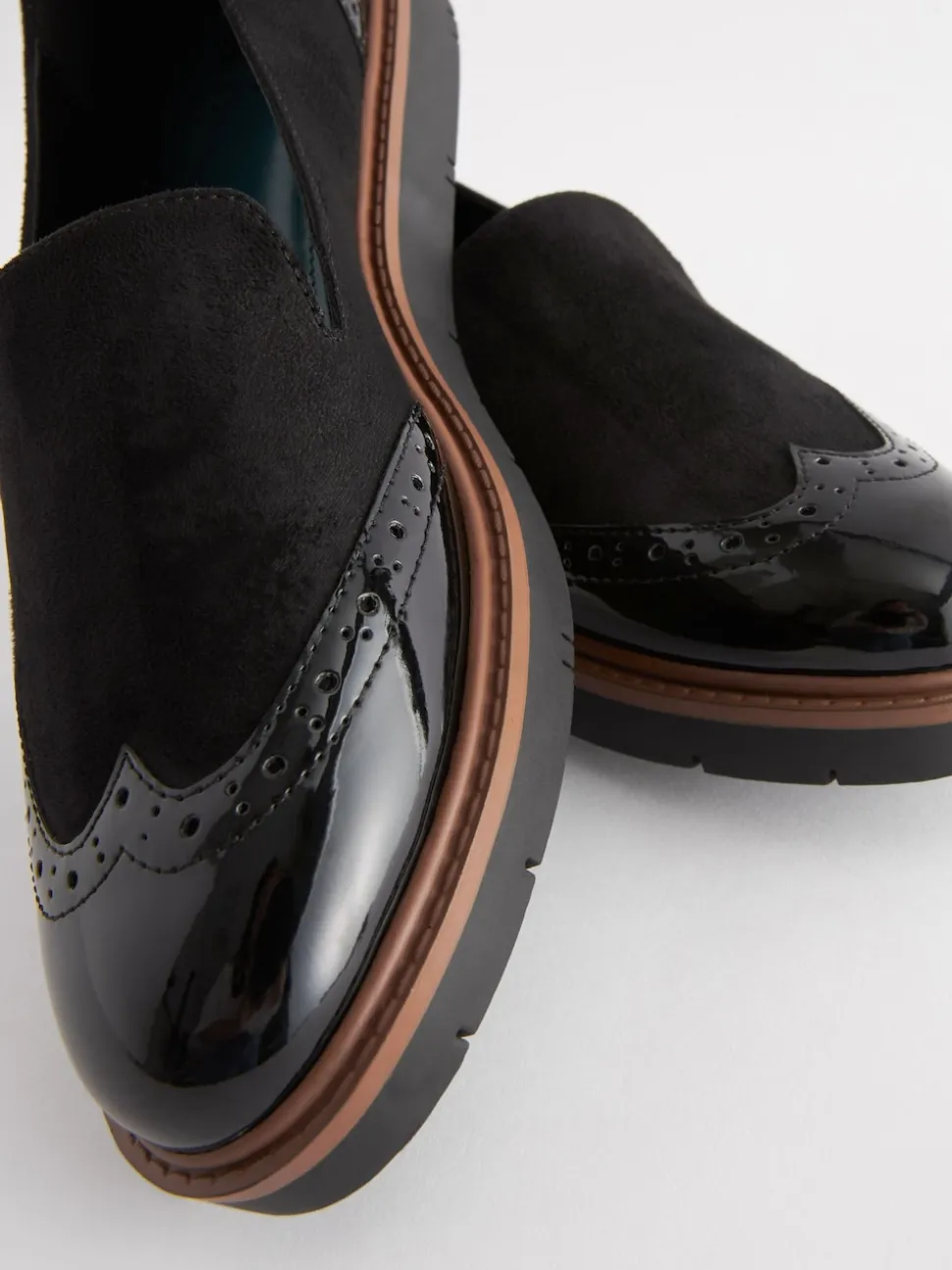Noir - Forever Comfort® Brogue Detail Chunky Sole Loafers
